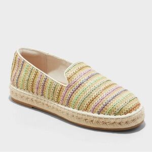 Universal thread size 9 striped espadrilles
